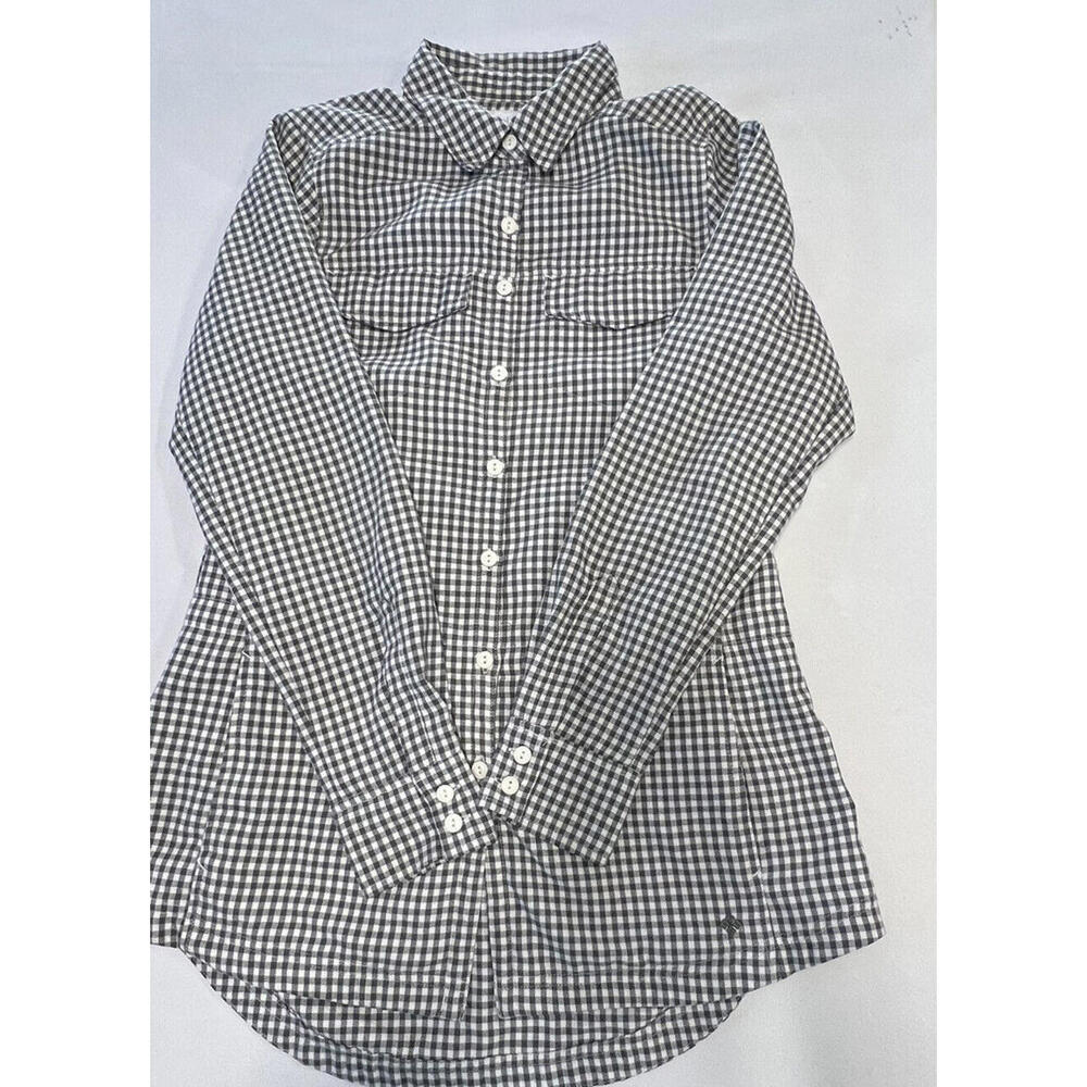 Columbia Womens Checkered Long Sleeve Button Flap Pockets Polyester Size M